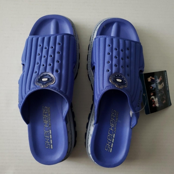 Periwinkle Sketchers Jammers Platform Slides - Picture 3 of 4